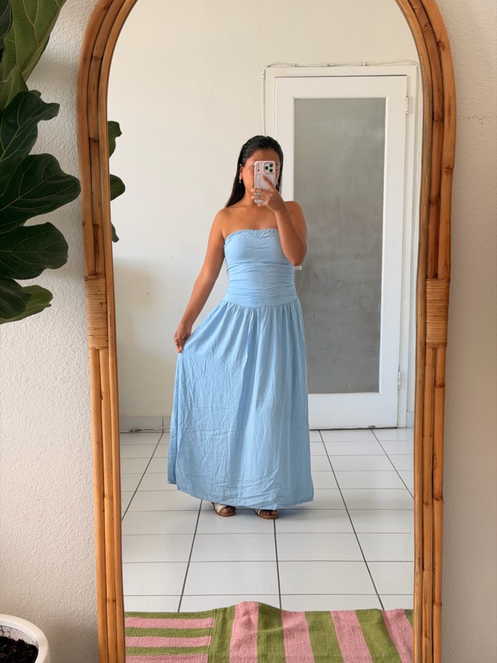 Universal Thread Strapless Light Blue Maxi Dress